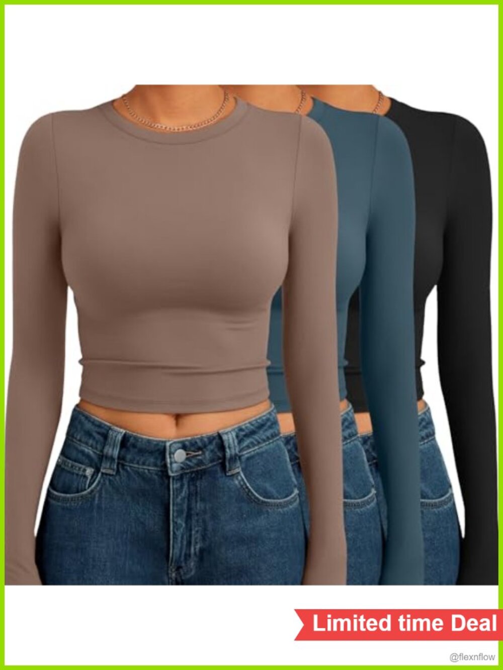 AUTOMET Women's 3 Pack Long Sleeve Crop Tops Gym Yoga Casual Y2k